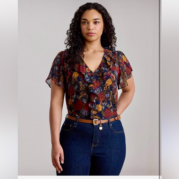 New Ralph Lauren Multicolor Floral Blouse size S - Picture 5 of 15